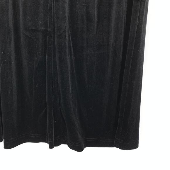 Unbranded Velvet Wide Leg Pants Womens Apx Size Small Black Pleated Front - Picture 4 of 4